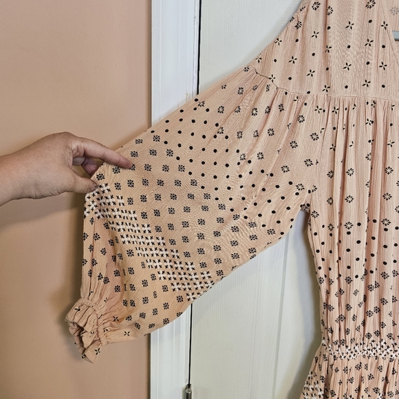 O'Neil Amaryn Mini Dress Ballon Sleeve Vneck Bohemian Dress - Picture 8 of 9